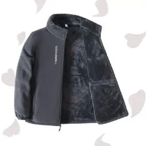 양털 후리스 집업 점퍼 남성 겨울 방한 작업 야외 활동용 두꺼운 기모 보온 자켓