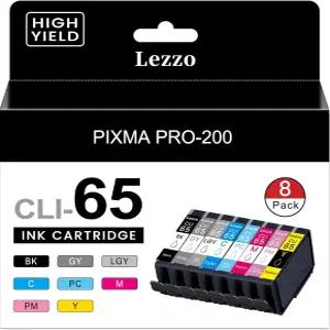 PIXMA PRO-200 PRO-200S 프린터용 캐논 CLI-65 잉크용 레조 잉크 카트리지 8팩 CLI65 교체 8색 팩(BK C M Y