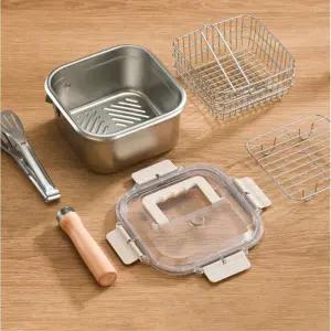 올인원 스텐 냄비 세트 튀김기 찜기 채반 밀폐용기