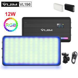 VIJIM RGB LED 비디오 조명 2500-9000K 디밍 가능 12W 필 라이트 디퓨저 포함 3000mAh 사진 카메라 VL196/V