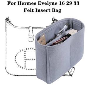 Hermes Evelyne 16 29 33 핸드백 펠트 천 삽입 가방 주최자 메이크업 여행 내부 지갑 휴대용 화장품