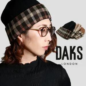 닥스 DAKS 하우스체크 케이블 니트 비니 중년 남녀공용 모자