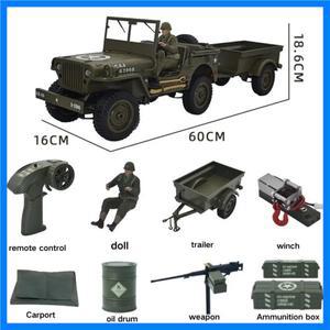 JJRC C8815 RC 자동차 1941 지프 윌리스 2.4g 4WD RTR 크롤러 등반 스케일 군용 트럭 오프로드 차량 장난감