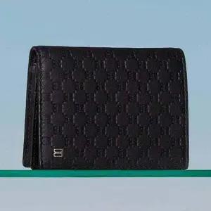 [닥스](강남점)DBWA6E365BK [루이스] 블랙 유럽 수입가죽 루이스 엠보 DD 패턴 명함카드지갑