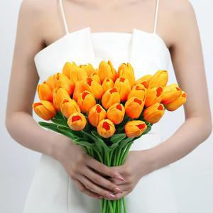 졸업꽃다발 인공 튤립 꽃 신부 부케 홈 테이블 장식 발렌타인 데이 어버이날 선물 웨딩