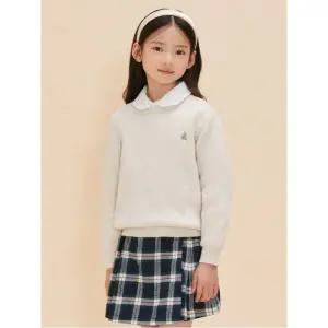 빈폴 키즈 46%OFF Essential 울 플레인형 자카드 풀오버 니트 아이보리 BI4851UE20