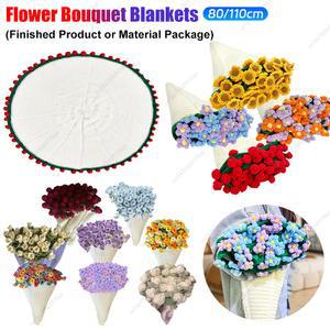꽃다발담요 새로운 완성 꽃다발 담요 DIY 재료 패키지 수제 크로 뜨개질 장미 엄마를위한 선물