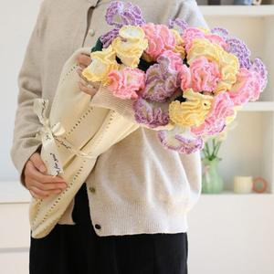 꽃다발담요 크리 에이 티브 60cm 카네이션 꽃다발 담요 완제품 크로 뜨개질 선물