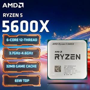 AMD 라이젠 5 5600X CPU 8코어 16스레드 주파수 3.7-4.6GHz 32MB 캐시 게이밍 or e스포츠 프로세서