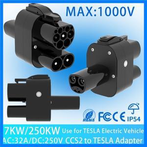 CCS2-테슬라 어댑터 250A 1000V 초고속 DC 충전기 (컨버터 타입 2 및 CCS 콤보 2 테슬라 충전기 모델 3/Y/X