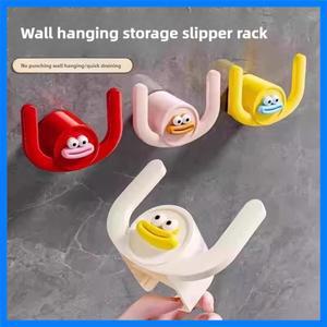 1Pc 만화 슬리퍼 후크 욕실 슬리퍼 랙 샤워 스토리지 주최자 신발 홀더 욕실 및 침실 용 배수 스탠드