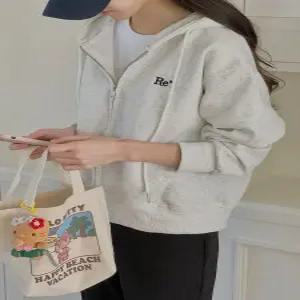 리플레시 자수 후드 집업 (one color)