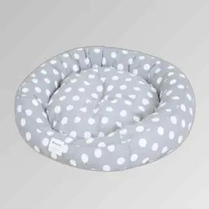 강아지 원형 땡땡이 방석 그레이 쿠션 대형 1P 고양이
