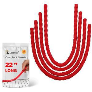 초장형 오븐 랙 실드 22인치, 랙용 내열 가드 4팩, 식품 등급 실리콘 가장자리 보호기, 표준 크기 오븐에 전체 길이 장착, 손과 팔 방지
