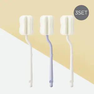 [모윰]롱커브 스펀지 젖병솔 3P 세트