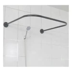 블랙 욕실 샤워 커튼봉 ㄷ자 코너 곡선봉 100cm