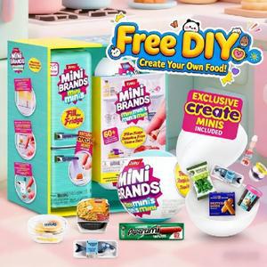 ZURU  미니 브랜드 냉장고 볼 블라인드 박스 역할 놀이 장난감 사실적인 인형집 가구 선물