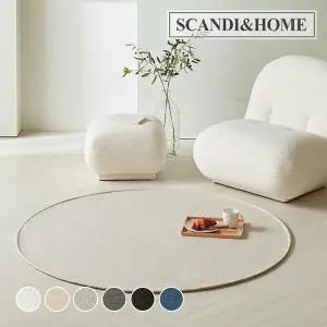 먼지없는 트위드 사이잘룩 러그 사계절 카페트 원형 100 6colors