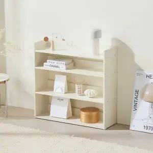 가이온 크림 4단 교구장 책장 피규어 진열 선반