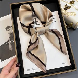 100% 진짜 실크 스카프 새로운 70CM 천연 목도리 랩 여성 숙녀 패션 Foulard Bandana Square Headband Hija