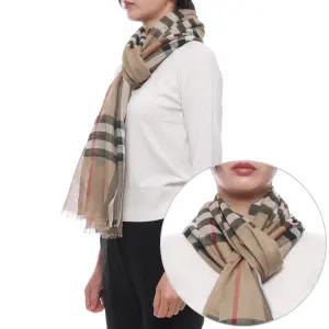 [버버리]26SS 여성 체크 울 실크 머플러 (8078779 ARCHIVE BEIGE W 26S)