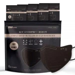 미라클하우스 제로가드 KF94 새부리형 마스크 대형 1개입 블랙 100개 714868