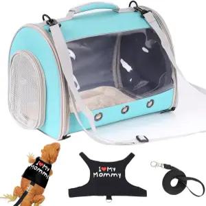 소형 동물 여행용 백팩 캐리어 휴대용 비어디드래곤 가방 (슈가글라이더 고슴도치 래트 토끼용) 아웃도어