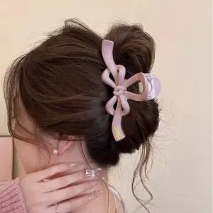 웨이브 리본 헤어 반묶음 올림머리 집게핀 대형 리본집게핀 대형집게핀