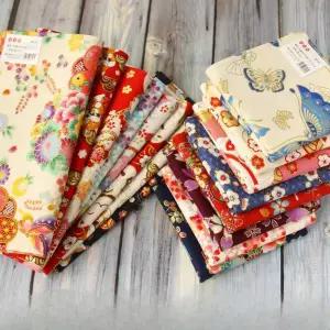 두꺼운손수건 패션 다기능 핸드 자수 흡수 일본식 춘야벚꽃 손수건 40x40cm 하루노사쿠라-진홍색