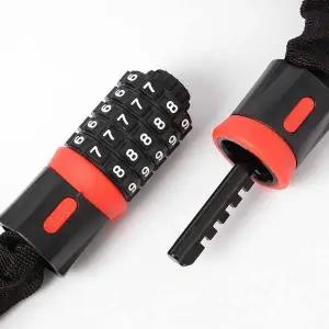 [골드스마일]자물쇠 오토바이 다이얼 90cm 레드 5자리 자전거