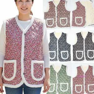 토끼털조끼 시골 할머니 꽃무늬조끼 김장 촌캉스 발열 누비 방한 겨울 누빔lmn755