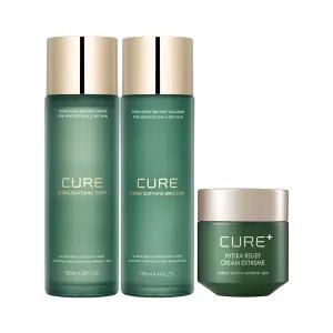 [T11%] 김정문알로에 수딩 기초 세트 (토너, 에멀전) + 4X 크림