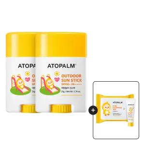 아토팜 야외놀이 선스틱 21g SPF50+ PA 2개+[증정]클렌징패드30매+선크림10g