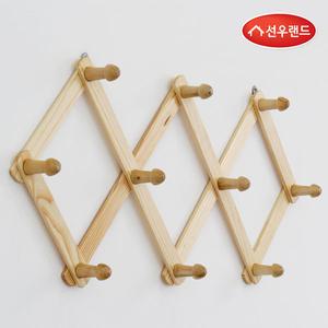 선우랜드 벽부형 자바라 원목옷걸이