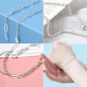 여름 추천 92.5 실버 볼 체인 레이어드 은 팔찌 발찌 기획전
