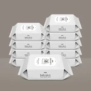 두리 베비스킨 물에 풀리는 천연펄프 비데 물티슈 리필 60매 10팩