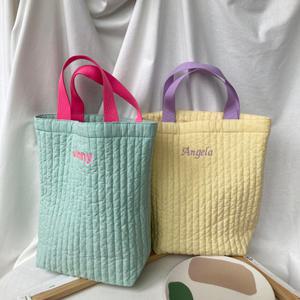 나만의 이니셜자수 캔디칼라 누빔가방 보조가방