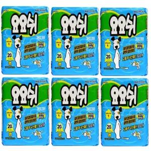 요요쉬패드 스카이 대형 20매 6개묶음 강아지배변패드