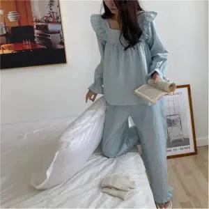 [보리보리/보리맘]잔 체크 긴팔 순면 잠옷 세트 여성 파자마 SJ162