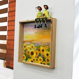 [아트박스]/꾸밈 bc447-우드프레임액자_풍수해바라기그림(중형)