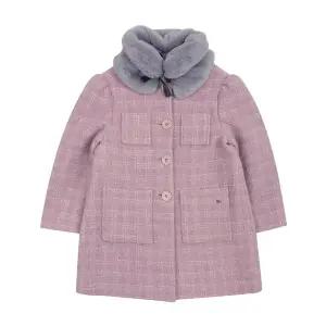 [대구백화점] [빈]여아 바이올렛 트위드 퍼카라 코트(BX62CT03VI)