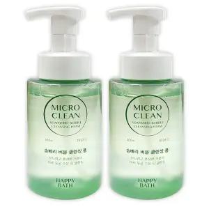 해피바스 마이크로미셀라 모이스처 솝베리 버블폼 폼클렌징 300ml 2개