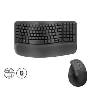 키스킨장패드증정 로지텍 WAVE KEYS 키보드+ LIFT 리프트 버티컬 마우스 그래파이트