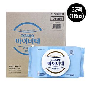 크리넥스 마이비데 클린케어 화장실용 물티슈 비데티슈 캡형 46매 x 32팩