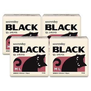 시크릿데이 생리대 블랙 입는오버나이트 중대형 10P x 4개