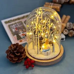 [문구티쳐] 토단 자작나무 겨울숲 아크릴돔 만들기 1인세트 DIY 취미생활 LED조명 무드등