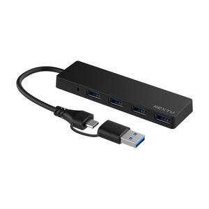 NEXTU 유다한 4포트 멀티포트 2in1 케이블 USB3.0 허브 765U3 USB3.0 A타입+C타입 겸용 5Gbps속도