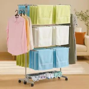 튼튼한 빨래 건조대 루미에 특대형 7단 스텐 접이식 걸이 이불 수건