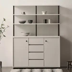 피어 2단 2도어 1200다용도 서랍수납장