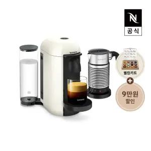 버츄오 플러스 캡슐 커피머신 화이트 + 에어로치노4